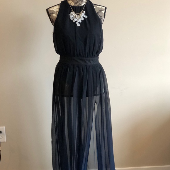 Black body suit with sheer overlay! - Picture 4 of 6